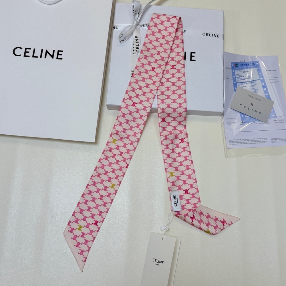 Meet your Posher, FridaBrand New 100% Authentic Celine Triomphe Silk Twilly
